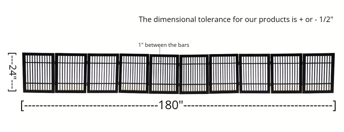 Pet Dog Gate Strong and Durable Freestanding Folding Acacia Hardwood Portable Wooden Fence Indoors or Outdoors by Urnporium (Bla
