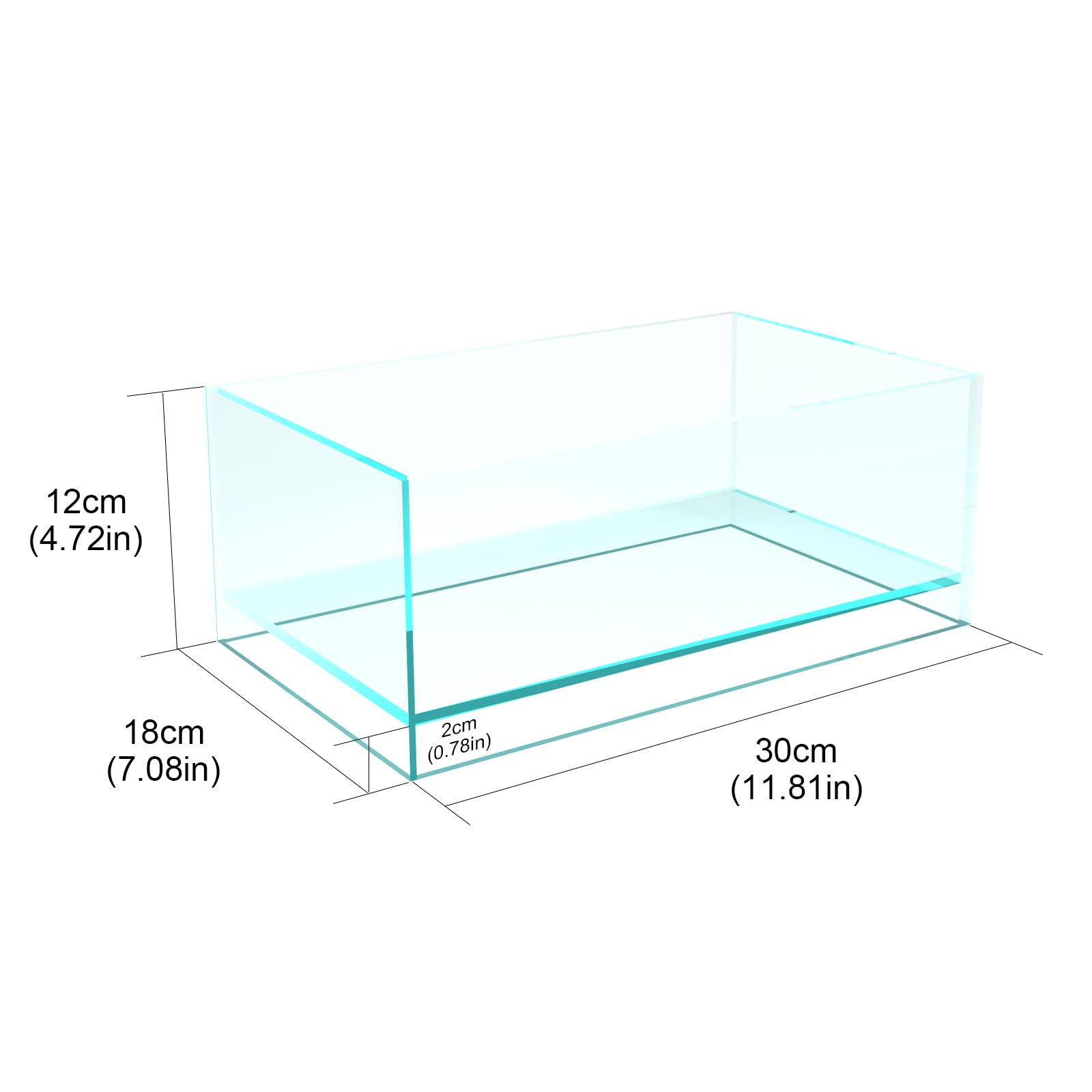 Fzone 1.7 Gal Nano Rimless Aquarium Low Iron Fish Tank Novaclear Ultra-White Translucent Glass Verso Series Nano Shallow Pond Le