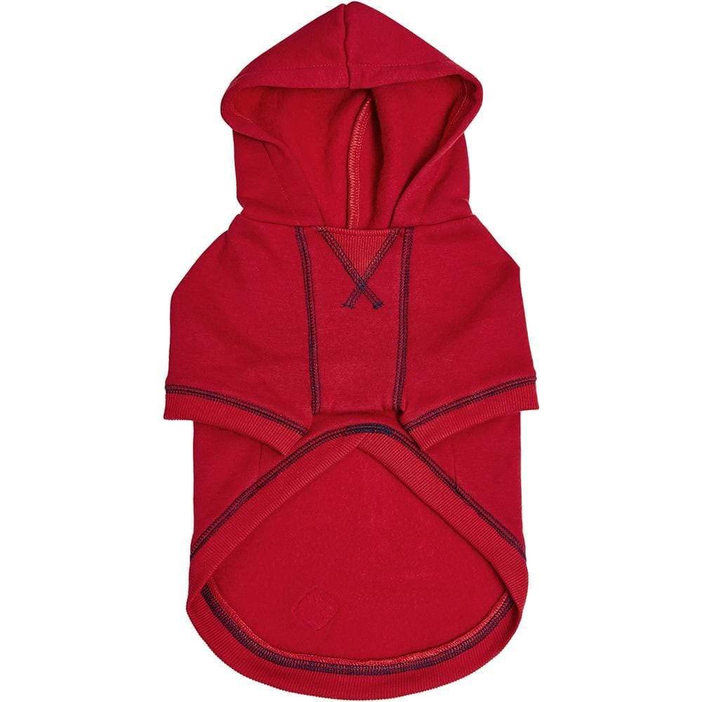 Blueberry Pet Essentials Soft & Comfy Better Basic Cotton Blend Dog Hoodie Sweatshirt In Red, Back Length 24', Pack Of 1 Jacket For Dogs