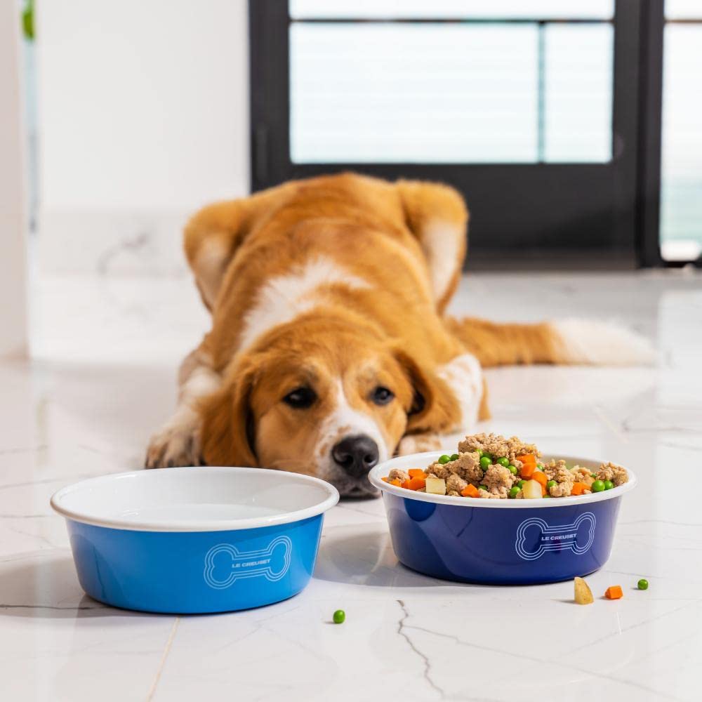 Le Creuset Large Dog Bowl, 6 Cups, Enamel on Steel, Orange, Model EEP100B-18214