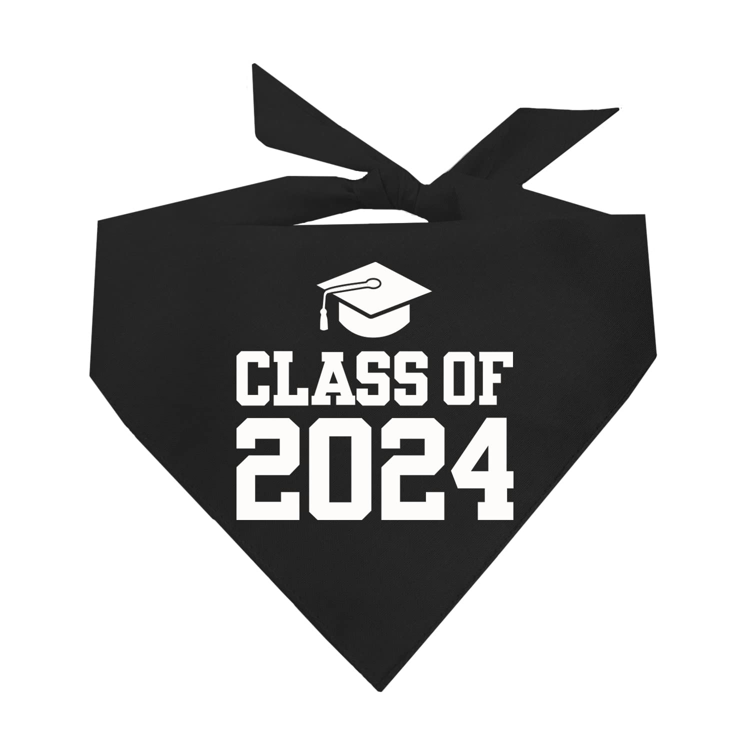 Class Of 2024 Dog Bandana | 100% Cotton Triangle | School Graduation Ceremony Party | Mom Dad Graduating Prop | 643 Gold, One Si
