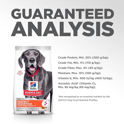 Hills Science Diet Perfect Digestion, Adult 1-5, Large Breed Digestive Support, Dry Dog Food, Chicken, Brown Rice, & Whole Oats