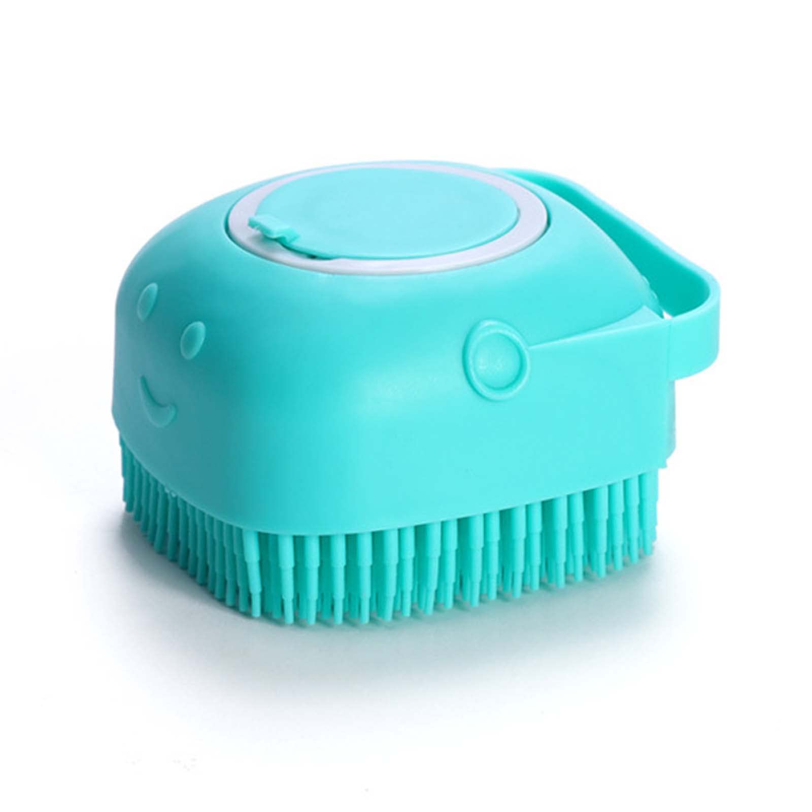 Lrhinetar Dog Bath Brush, Dog Grooming Brush - Silicone Cat Shampoo Comb, Shampoo Dispenser For Kitty And Puppy (Blue)
