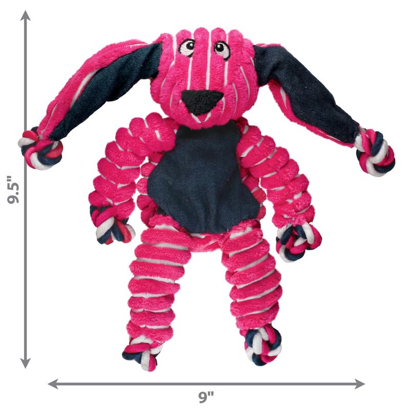 KONG Floppy Knots Dog Toy Bundle for Small/Medium Dogs - Durable Plush Toys with Internal Knotted Ropes & Squeakers - Minimal St