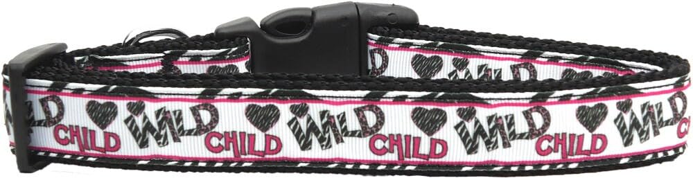 Pet Dog & Cat Nylon Collar or Leash, "Wild Child" SM Collar
