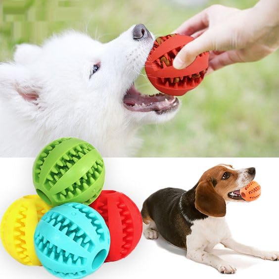Bohobark Ball Nontoxic Rubber Ball Treat Feeder Ball Dog Interactive Ball For Dog Teeth Cleaning And Iq Training Ideal For All B