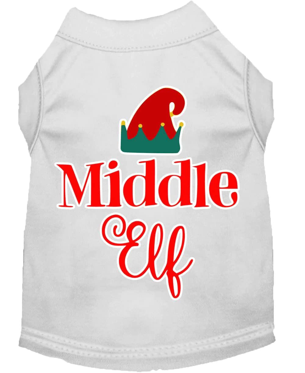 Christmas Pet Dog & Cat Shirt Screen Printed, "Middle Elf" Blue SM (3-6 lbs.)