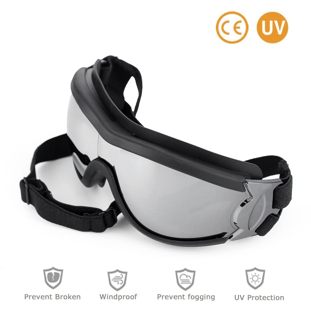 UV Protection Dog Goggles for Medium & Large Dogs - Waterproof Windproof Sunglasses, Durable Protective Eyewear for Long-Snout B