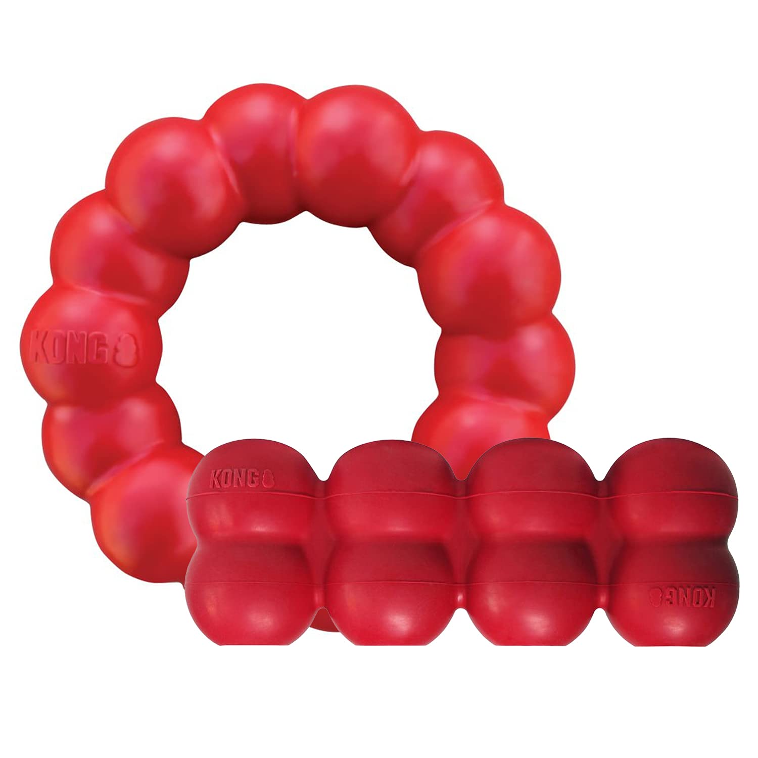 Kong Ring & Goodie Ribbon - Durable Rubber Dog Toys - Ring Chew Toy For Dog Dental Health - Treat Dispensing Rubber Bone Toy - Engaging Kong Rubber Dog Toys For Playtime - For Small Dogs
