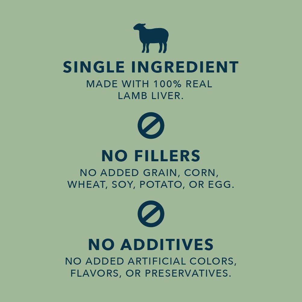 Amazon Brand - Wag Freeze-Dried Raw Single Ingredient Dog Treats, Lamb Liver, High Protein, Healthy Training Treats or Meal Topp