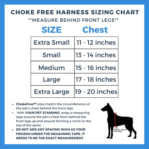 ChokeFree Velpro Mesh Pet Shoulder Harness Collar, 18, Blue