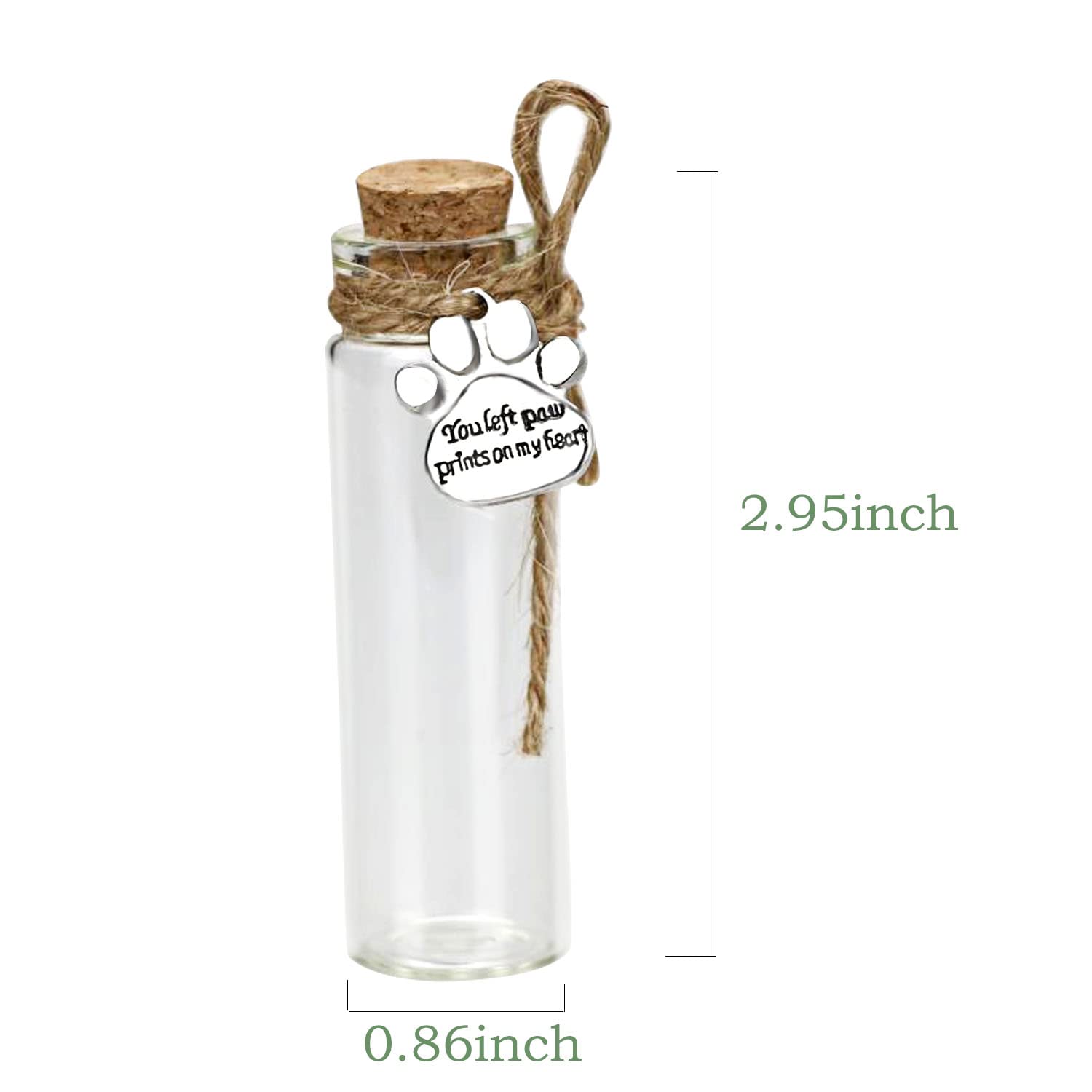 Pet Hair Memorial Bottle,Glass Vial For Ashes Or Hair Dog Or Cat Keepsake Pet Loss Gift (2Pcs Bottle)