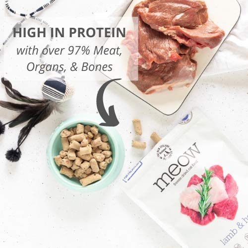 The New Zealand Natural Pet Food Co. Meow Freeze Dried Cat Food - Wild Venison Recipe, High Protein Treats, Meals & Toppers, Dry