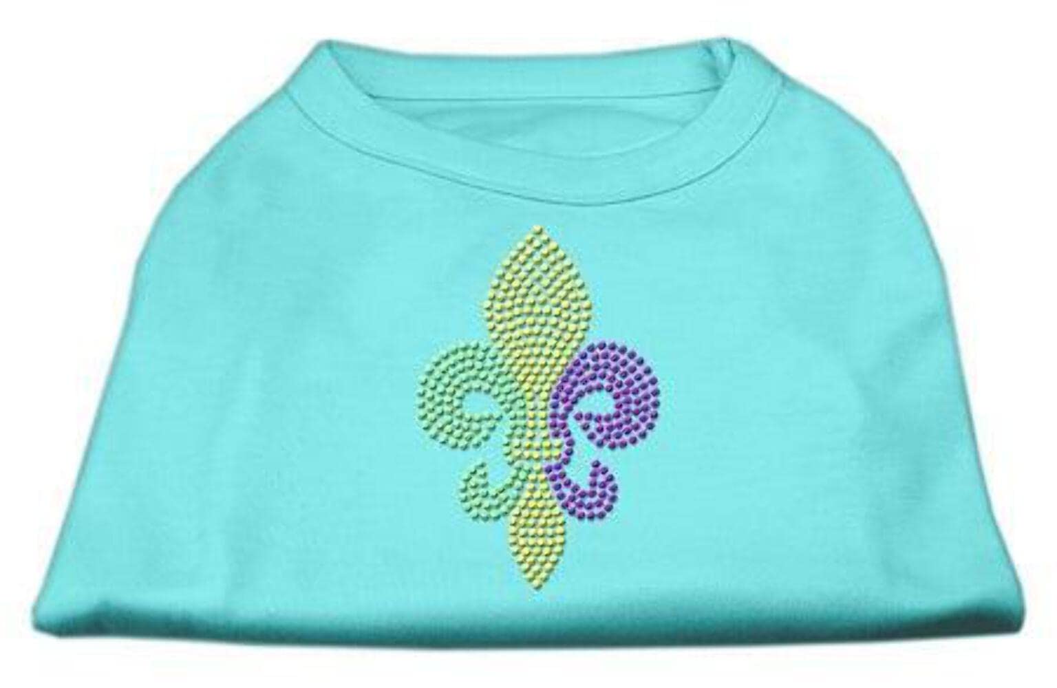 Mirage Pet Products Mardi Gras Fleur De Lis Rhinestone Dog Shirt, Medium, Grey