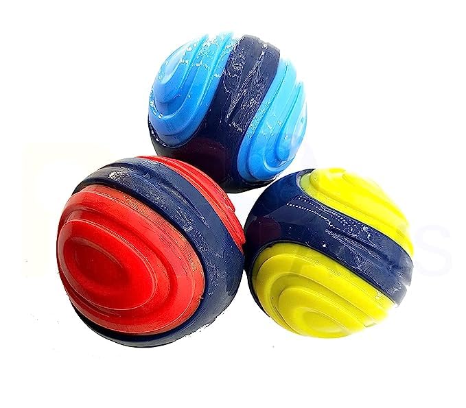 Pups&Pets Durable And Non Toxic Rubber Interactive Dog Squeaky Sound Chew Ball Toy Ideal For Playing, Exercising And Training Do