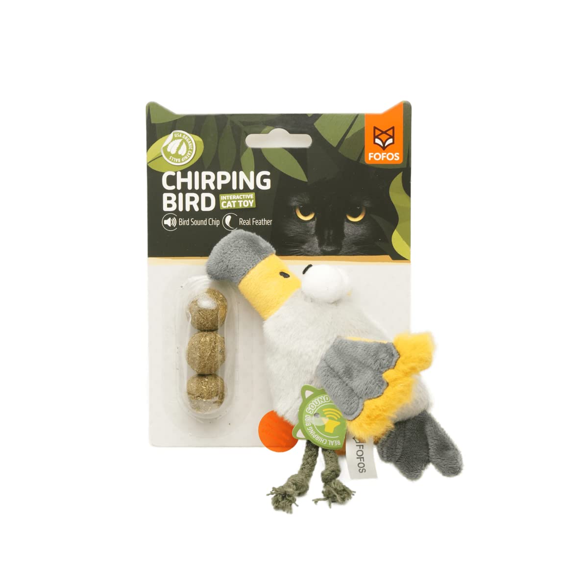 Barkbutler X Fofos Eagle Cat Toy  Cat Toys Interactive, Flappy Bird Cat Toy With Catnip  Yellow