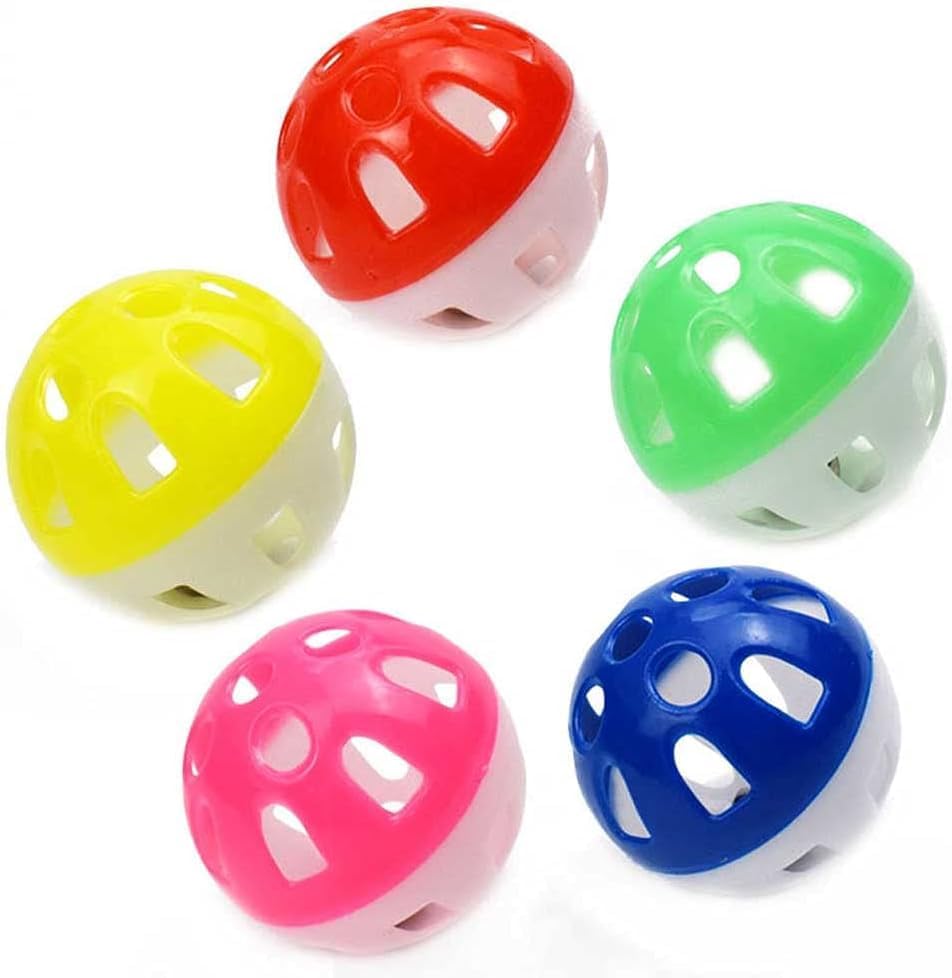 Chumspet Plastic Cat Sphere Ball Toy With Inside Bell | 4Cm Colorful Interactive Rattle Balls For Cats & Kittens For Pounce, Cha