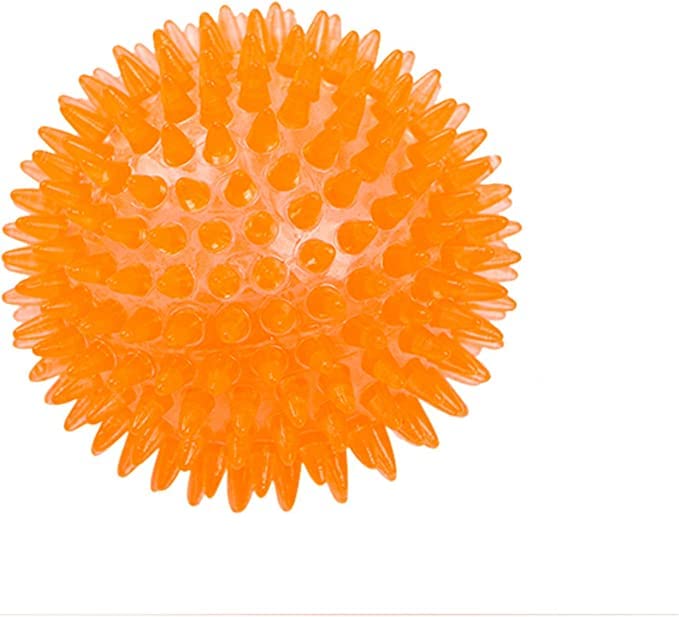 Rvpaws NonToxic Soft Natural Rubber Squeaky 5 Inch Spike Ball Chew Toys Aggressive Chewers Dental Teething Cleaning Toy  Avail