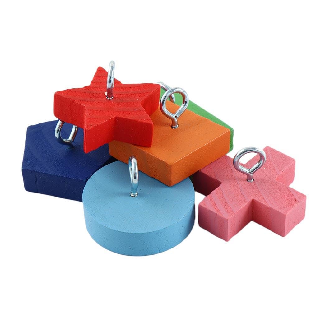 GUEDKIKL Bird Training Toys Puzzle Building Blocks Wooden Block Puzzle Toy for Parrot Budgies Parakeet Lovebird Cockatiel Conure