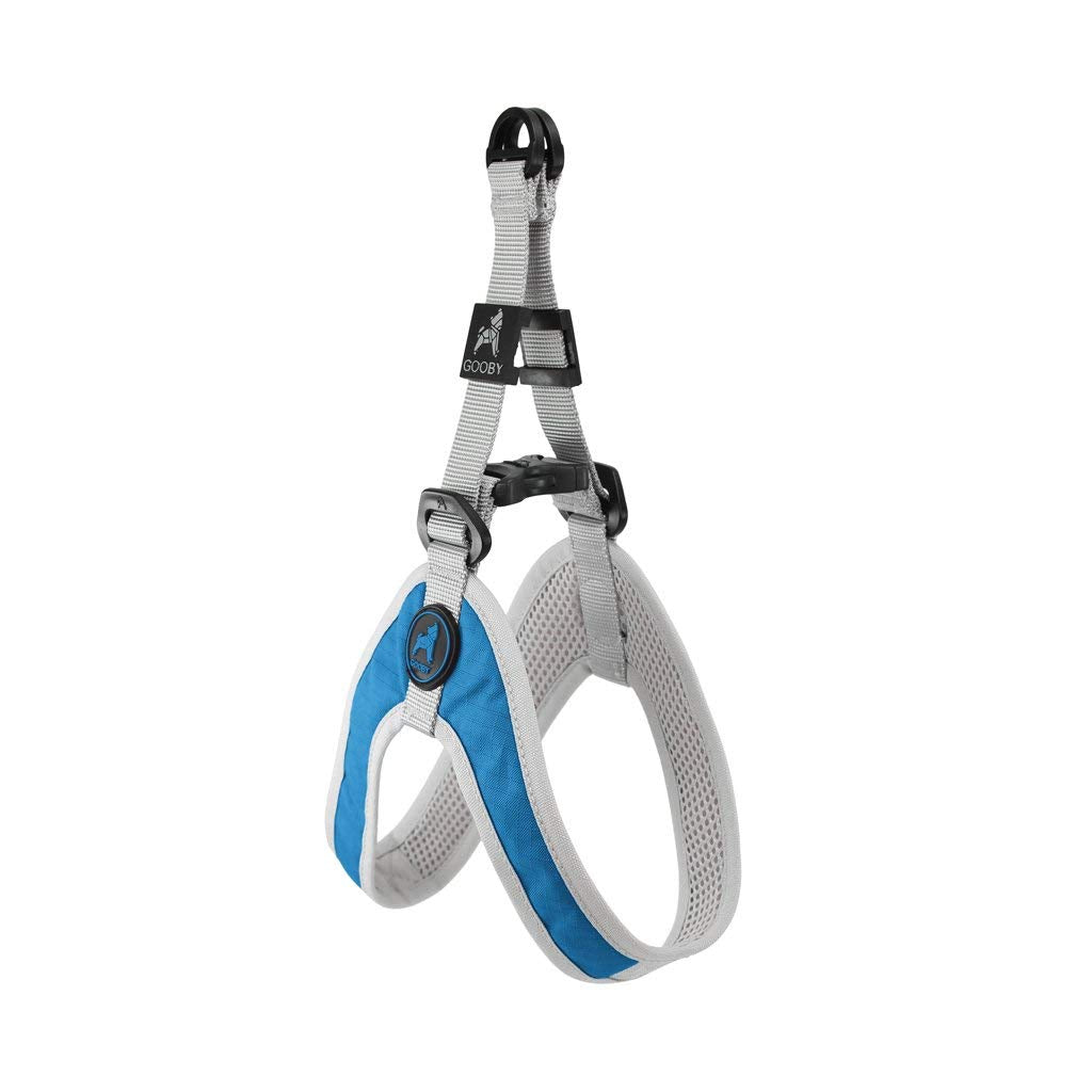 Gooby Simple Step in III Harness - Blue, Large - Small Dog Harness with Scratch Resistant Outer Vest - Soft Inner Mesh Harness f