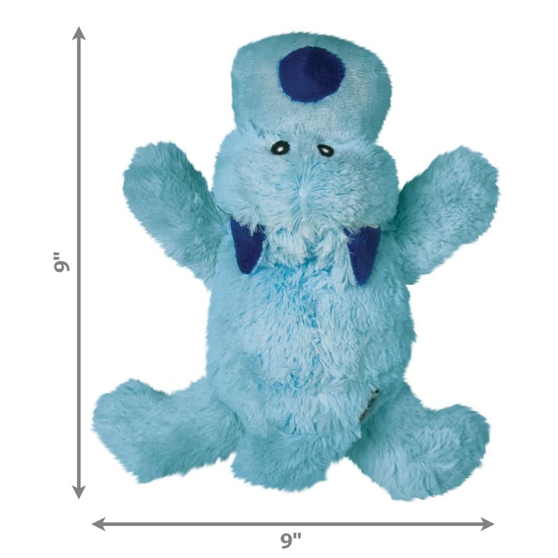 Kong Cozie Plush Dog Toys 2 Pack - Durable & Soft Squeaky Toys For Medium Dogs - Assorted Animal Characters (Baily The Blue Dog)