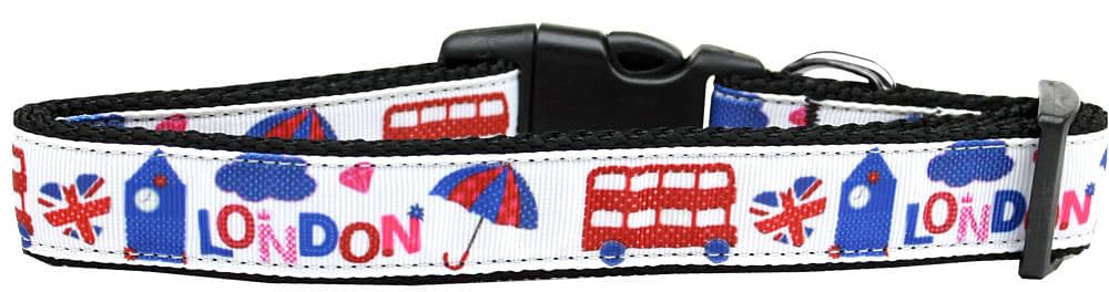 Pet Dog & Cat Nylon Collar or Leash, "London Town" LG Collar