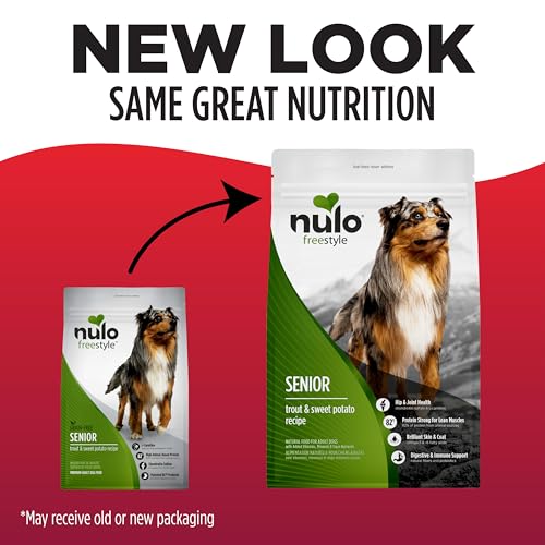 Nulo Freestyle All Breed Senior Dry Dog Food, Premium Grain-Free Dog Kibble with Healthy Digestive Aid BC30 Probiotic and Chonoi