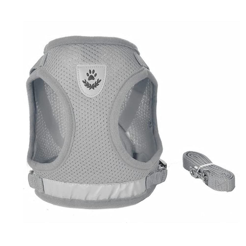 FEimaX Dog Harness and Leash Set for Walking, Soft Mesh Adjustable Easy Control Lightweight Cat Vest Harnesses with Reflective S
