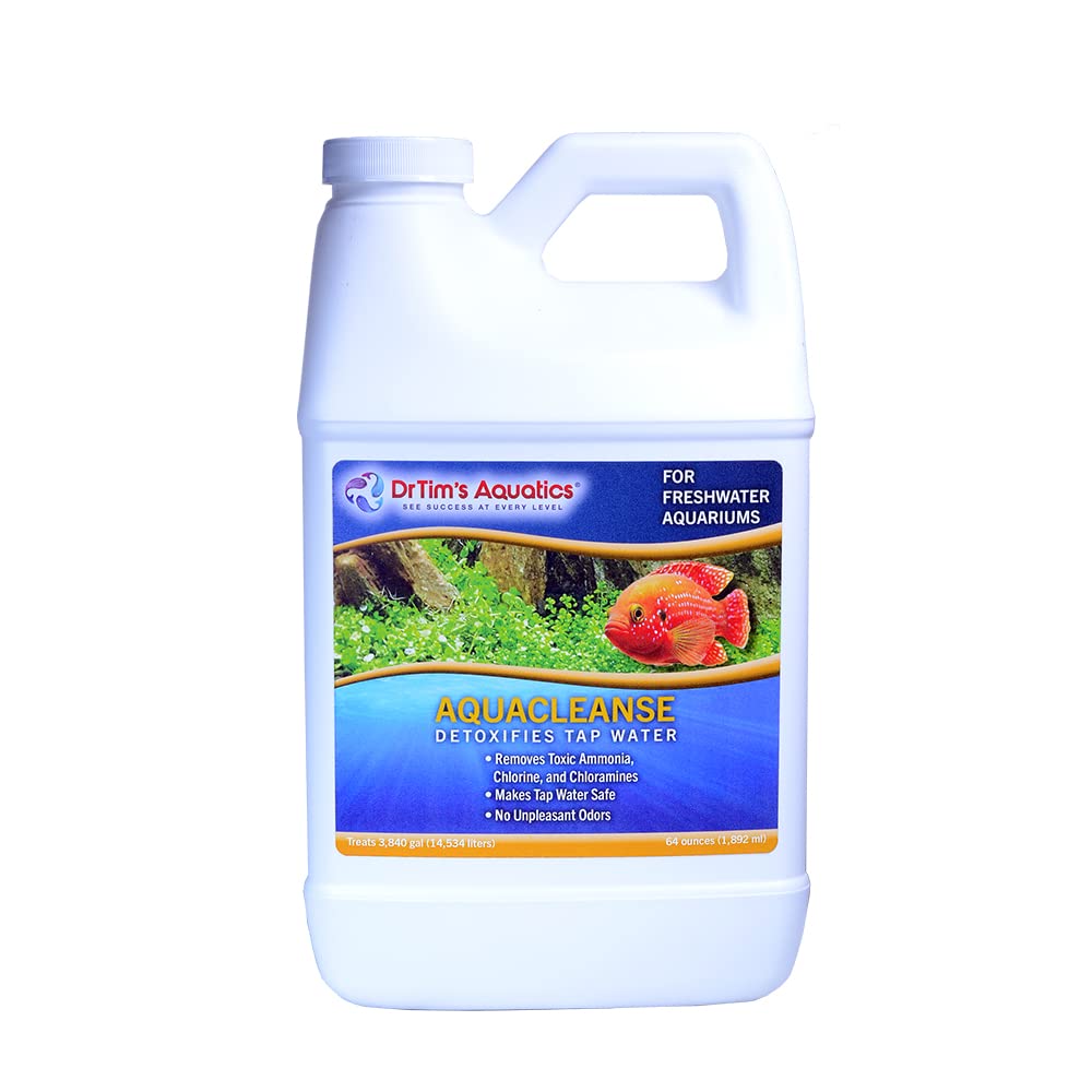 DrTim      s Aquatics AquaCleanse for Freshwater Aquariums - Tap Water Detoxifier: Dechlorinator & Ammonia Remover for New & Cyc