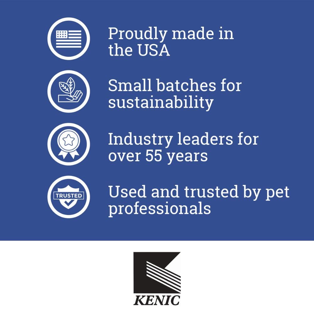 Kenic De-Shedding Dog Shampoo - Reduces Shedding with Omega-3, Omega-6, Vitamin E & B5, Gentle Conditioning Coat-Care Formula, M