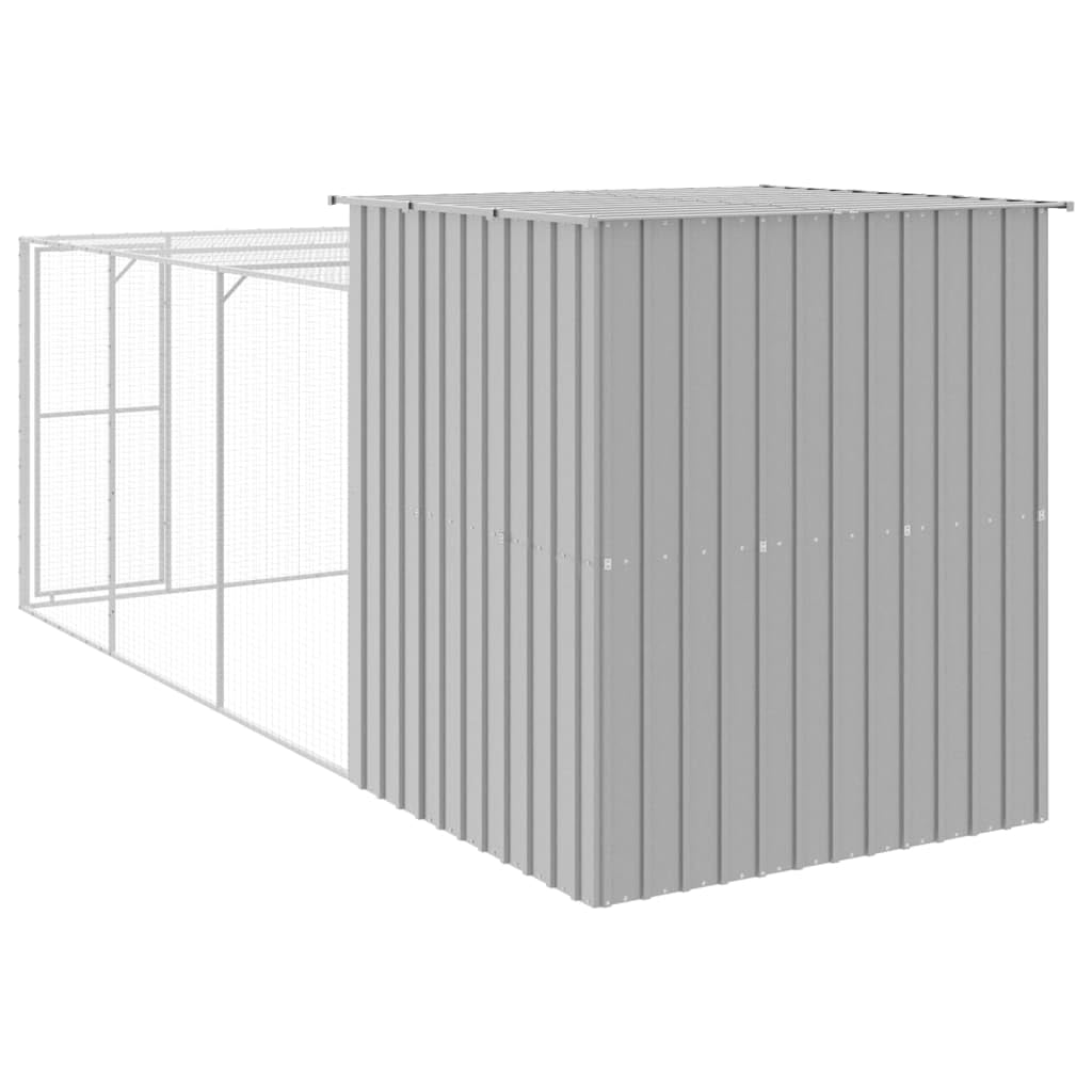 vidaXL Chicken Cage with Run Light Gray 65x179.1x71.3 Galvanized Steel