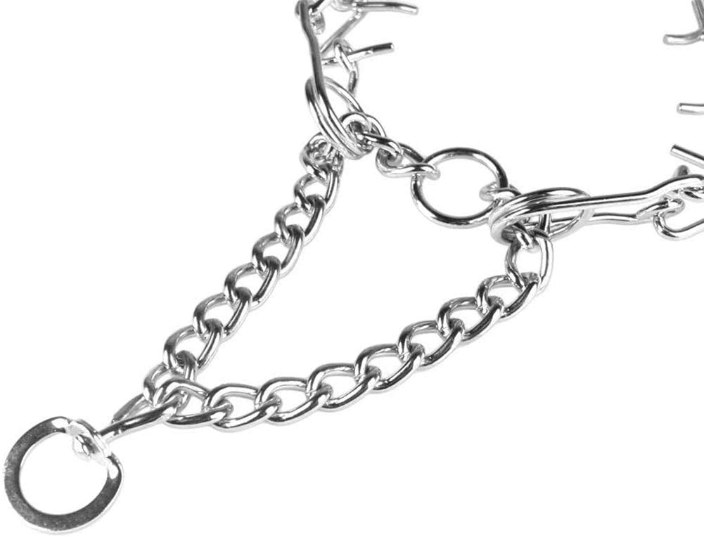 Darkyazi Durable Pinch Collar Stainless Steel Dog Adjustable Pet Training Collar For Medium Large Dogs (Medium (Pack Of 1), Silver)