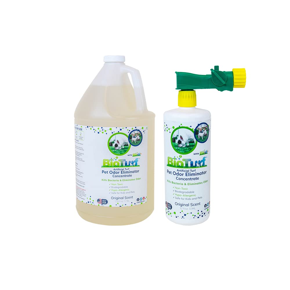 Bioturf Bios+ Artificial Turf Pet Odor Eliminator Concentrate Value Pack; Organic, Non-Toxic, Eco-Friendly Enzyme Cleaner; Outdo