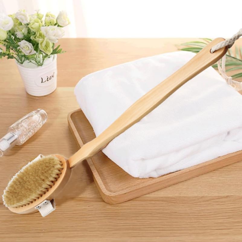 Ipetboom 2Pcs Back Scrubber For Shower Shower Brush With Soft Bristles, Long Handle Dry Body Scrubber Body Exfoliator For Wet Or