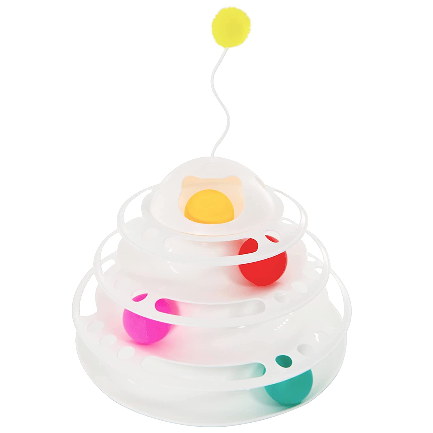 Psk Pet Mart Pet Interactive Kitten Toys 4 Layer Roller Tracks With Catnip Spring And Exercise Balls Teaser Mouse Toy Ideal For 