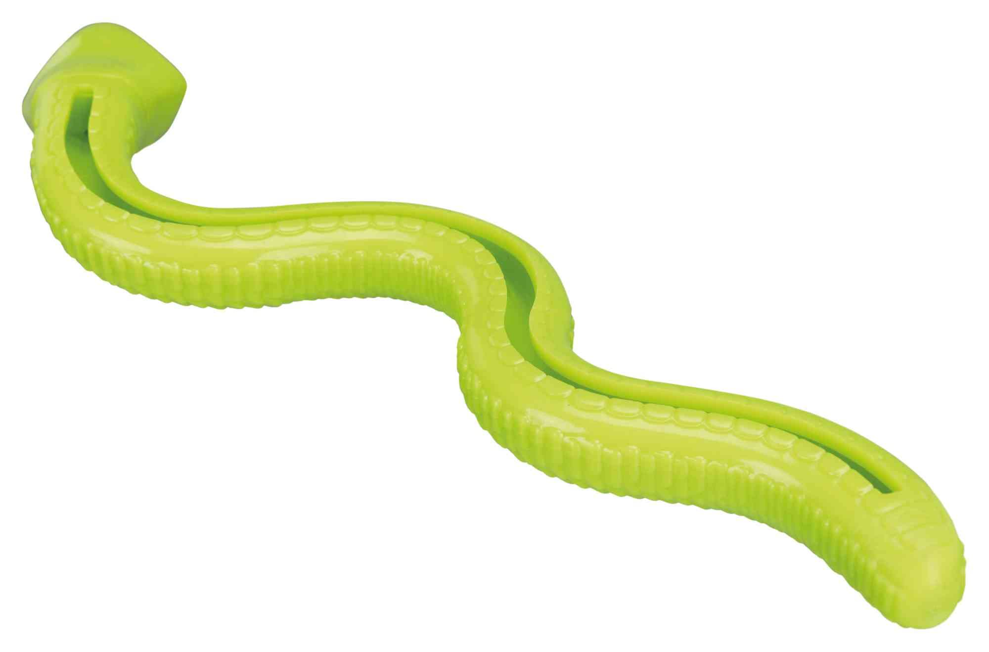TRIXIE Snack Snake Dog Puzzle Toy - Interactive Chew & Treat Dispenser, 16.5" Rubber, Multi-Color, Model 34949