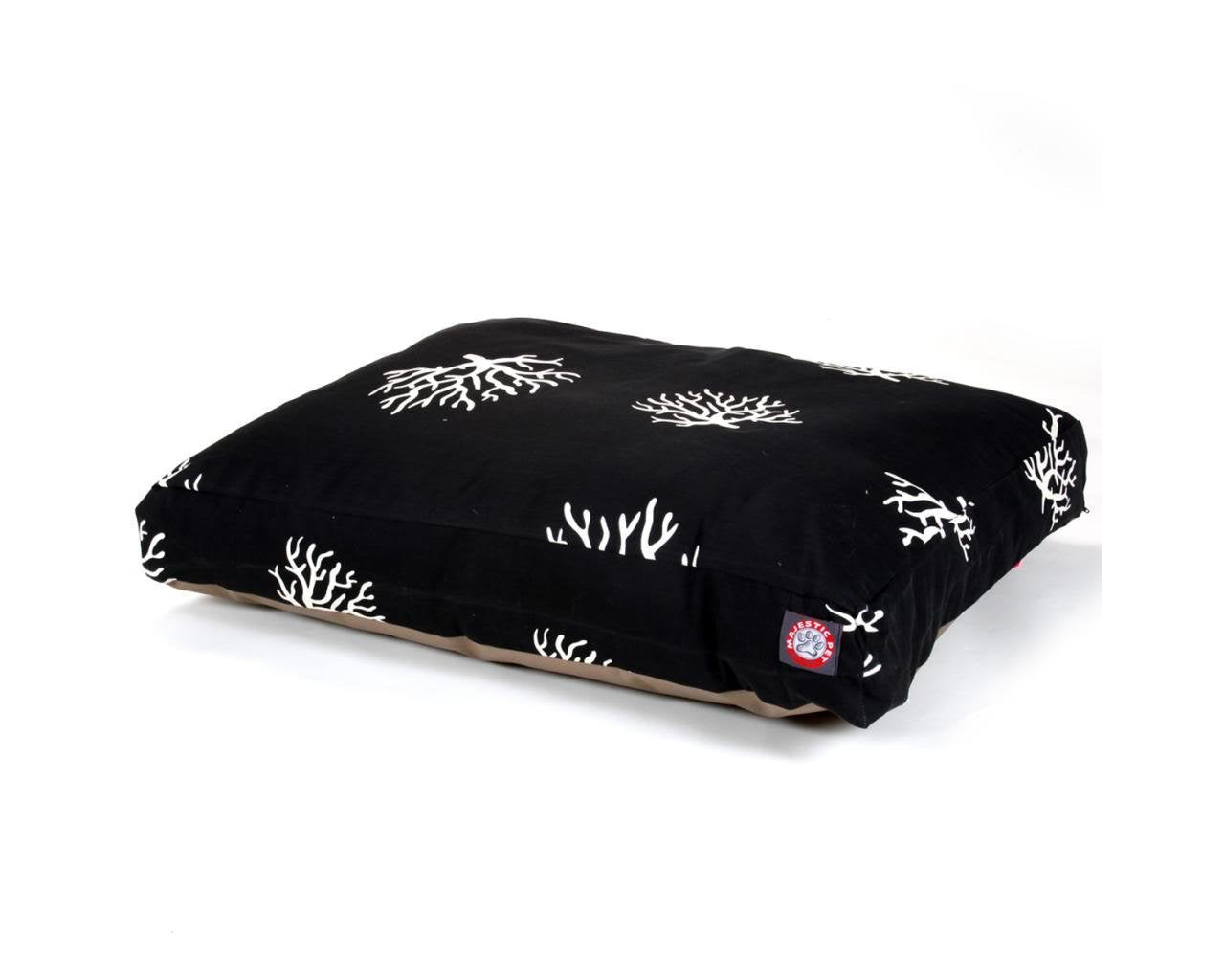 Black Coral Medium Rectangle Indoor Outdoor Pet Dog Bed With Removable Washable Cover By Majestic Pet Products
