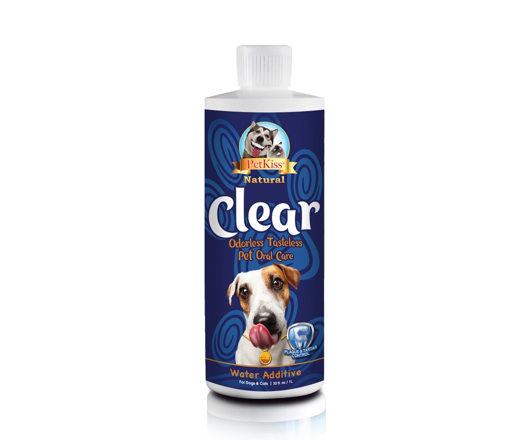 Pet Kiss Clear C-PT32-2180 Odorless Plaque and Tartar Water Additive, 32 oz.