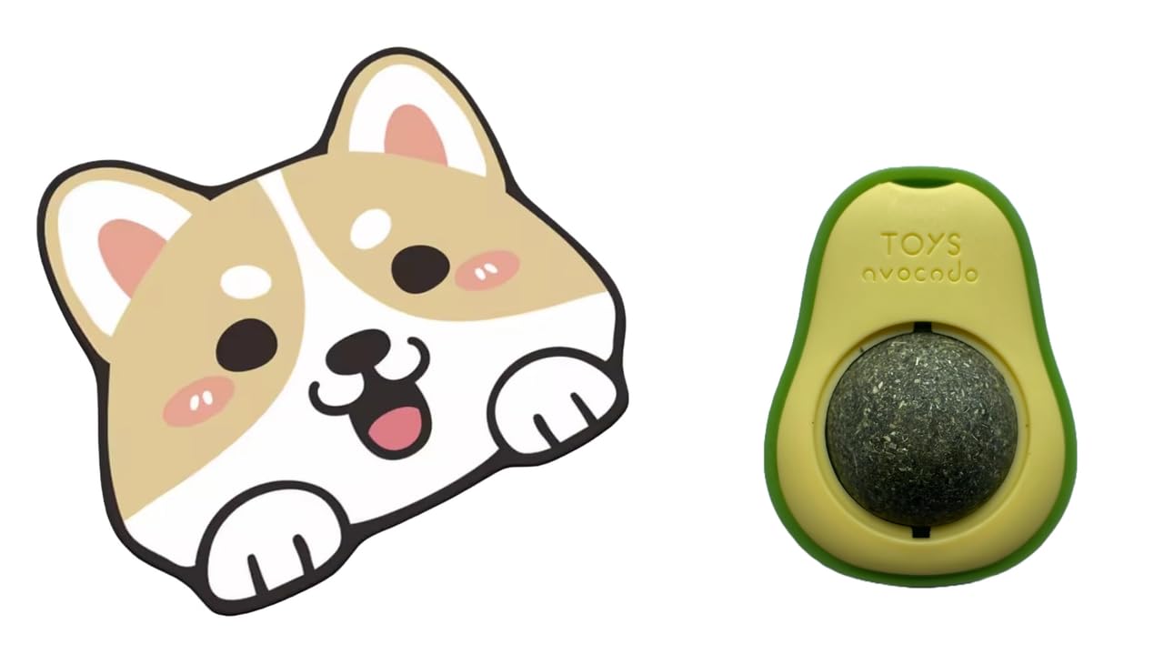 Adorable Crystal Velvet Cartoon Cat Litter Mat  Ultra Soft, Waterproof, 60 X 35Cm (Coffee, Dog Face) And Catnip Toy Rotatable, 