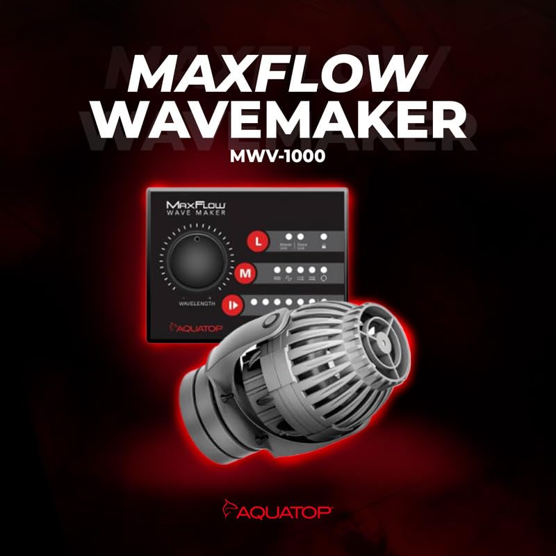 Aquatop MaxFlow MWV-1000 DC Wavemaker Pump - 1,057 GPH, Energy-Efficient, Safe for Salt & Freshwater, Ideal for 25-55 Gall
