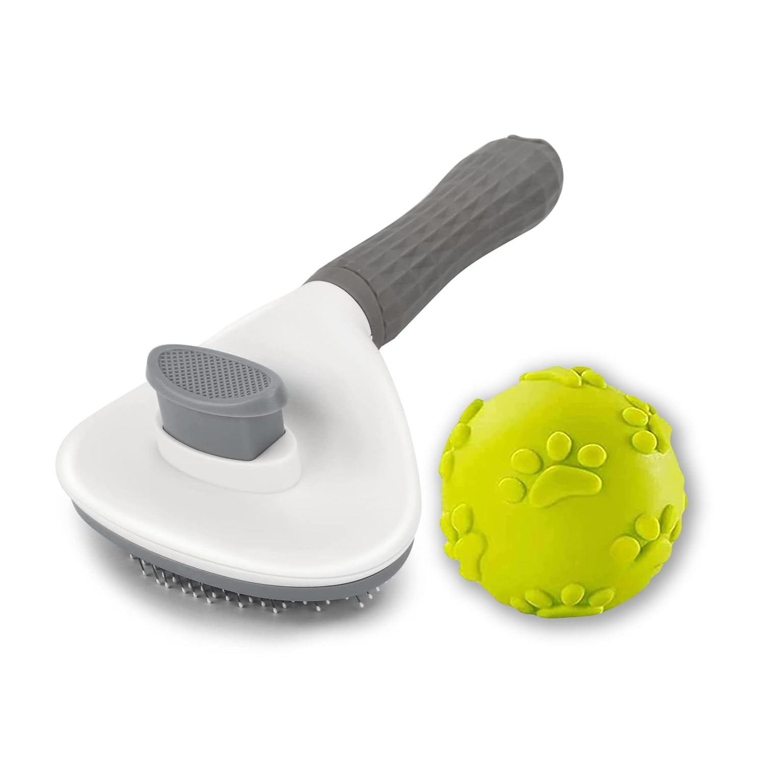 PSK PET MART Self Cleaning Slicker Brush Grooming and Shedding Hair Brush with and Squeaky Dog Ball Massaging Hair Brush Tool fo