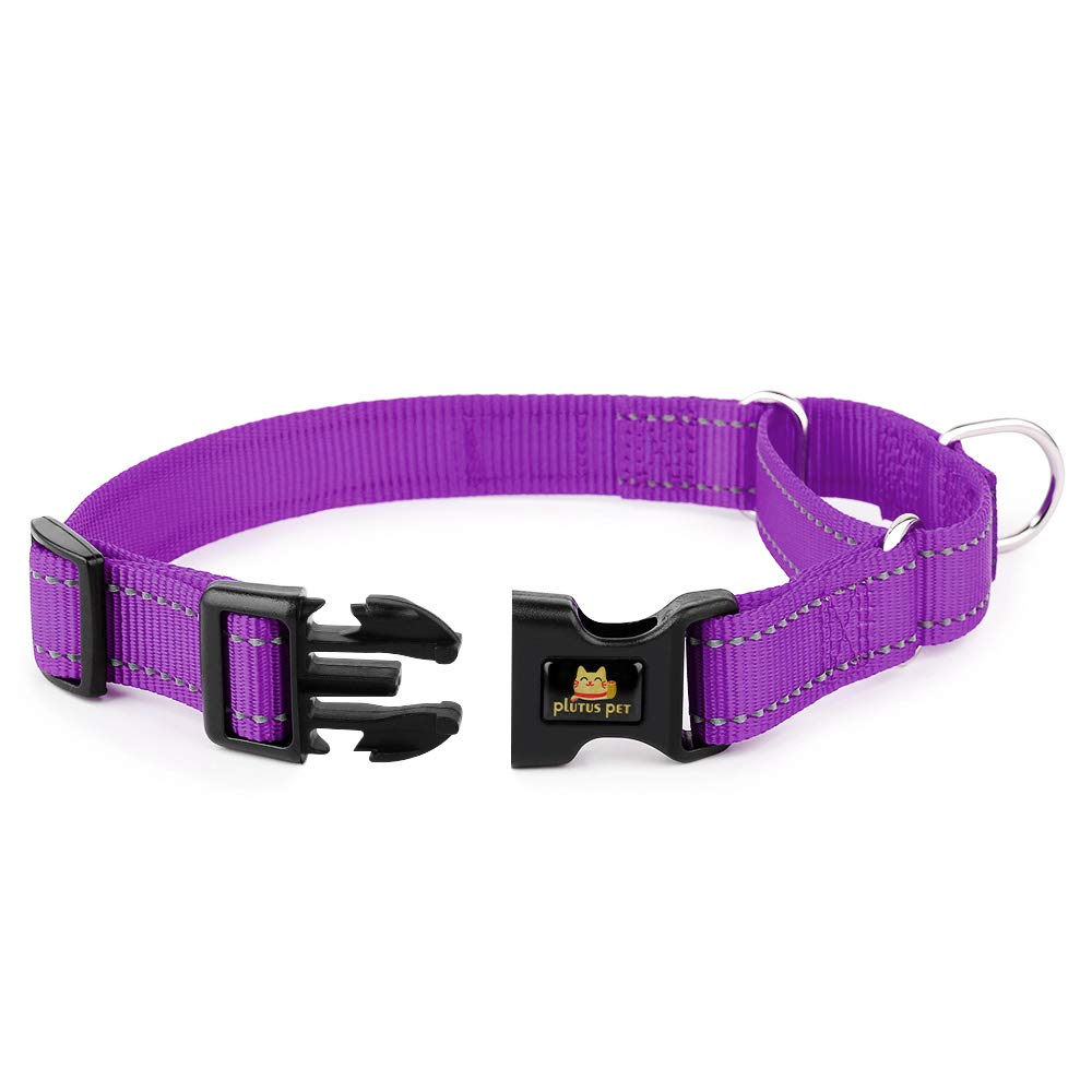 Plutus Pet Reflective Martingale Collar With Quick Snap Buckle,No Pull Dog Choker Collar For Small Medium Large Dogs,Xs,Purple