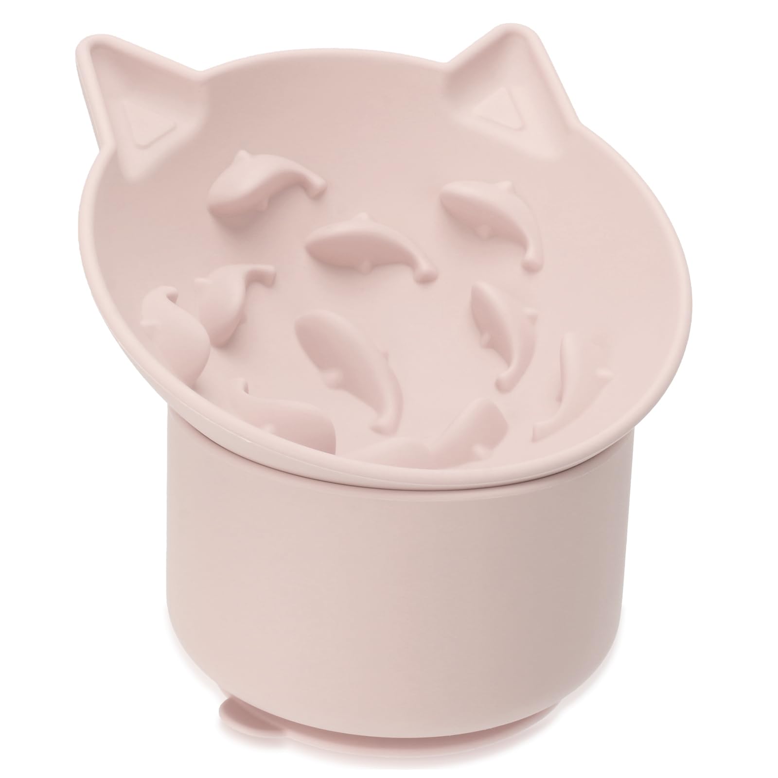 Bikabpet Silicone Slow Feeder - Elevated Cat Bowl with Tilt Design, Suitable for Dry & Wet Food, Adjustable Angle, Cat Food Puzz