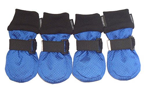 LONSUNEER Dog Boots Waterproof Soft Sole Nonslip Set of 4 Medium Red