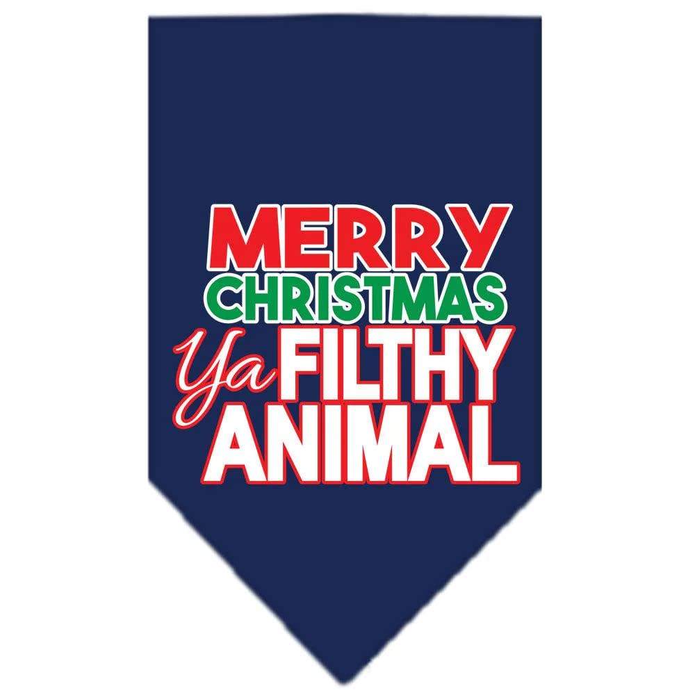 Mirage Pet Products 66-161 SMNV Ya Filthy Animal Screen Navy Print Bandana, Small