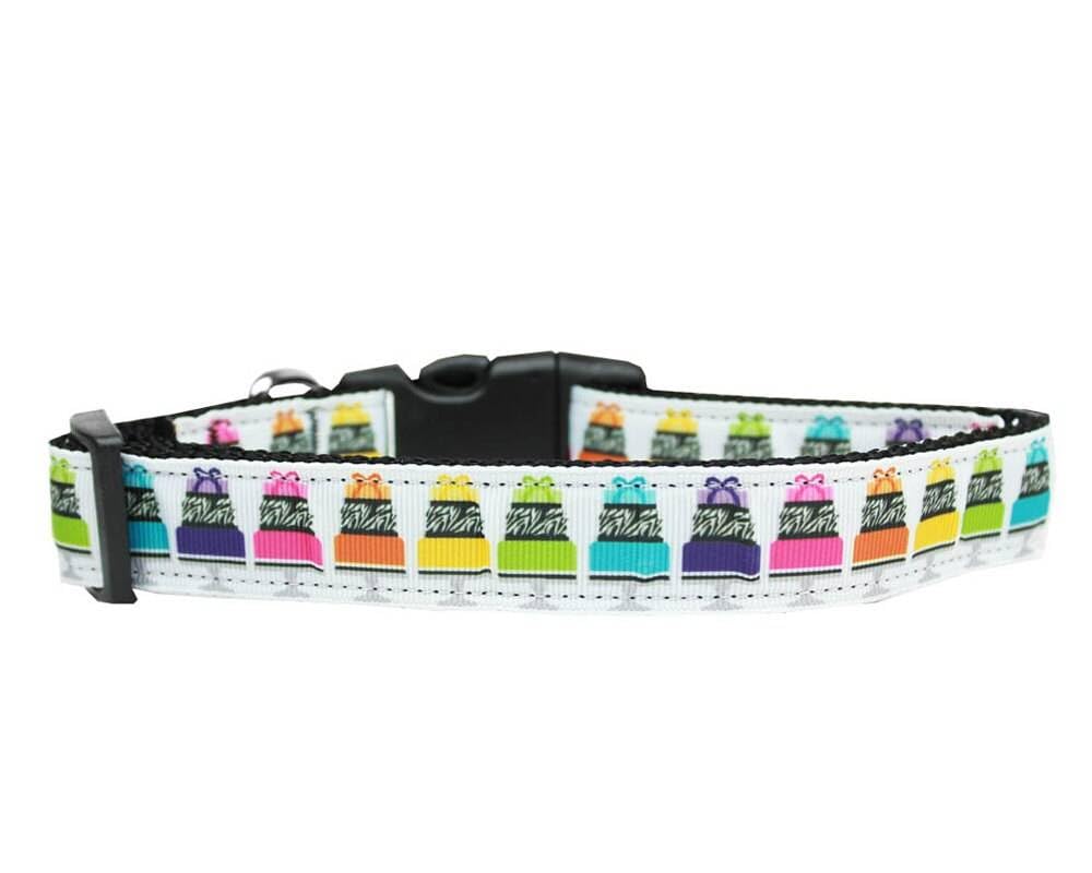 Pet Dog & Cat Nylon Collar or Leash, "Have Your Cake" LG Collar XL Collar