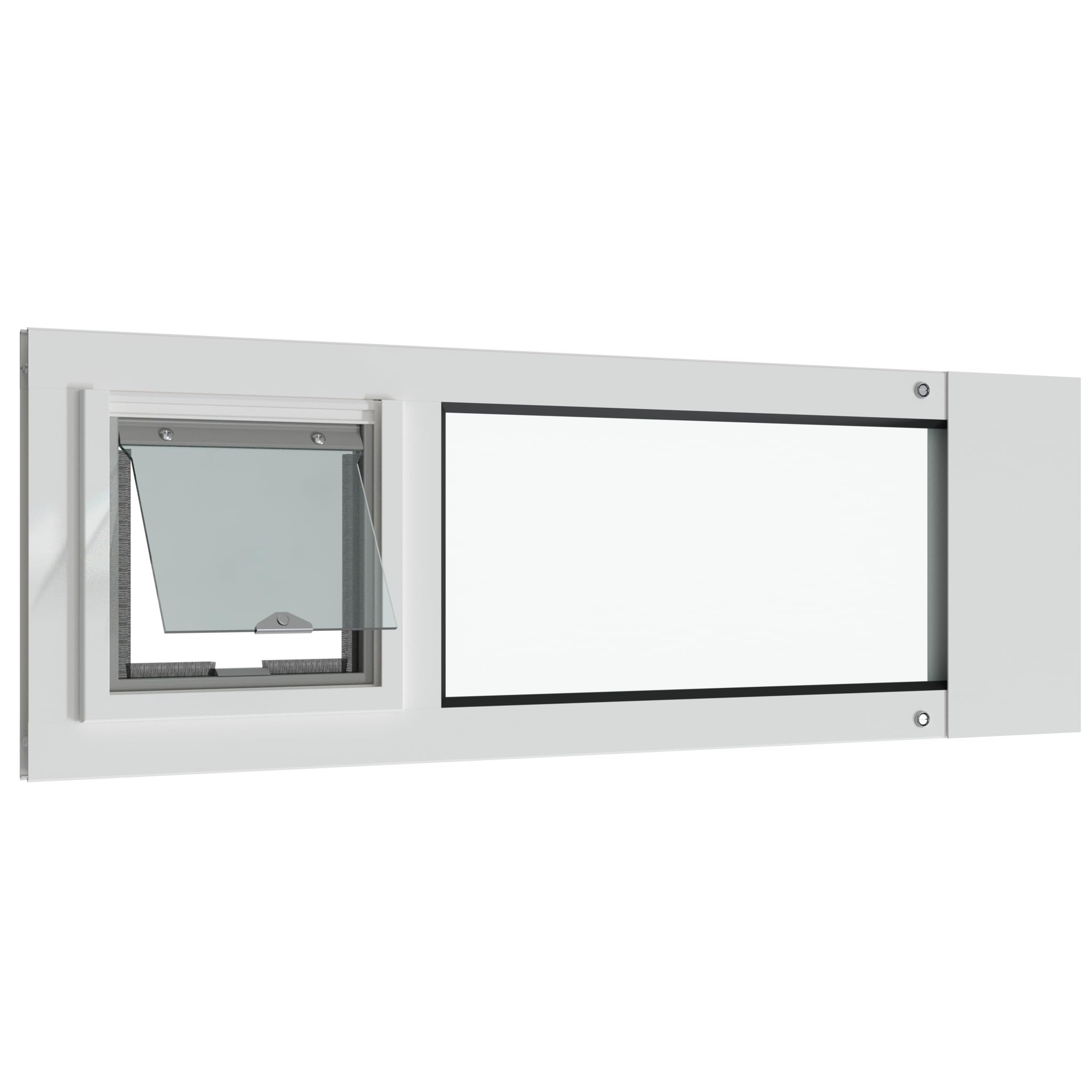 Liberty Cat Door for Sash & Aluminum Windows | Economical Sturdy Window Insert | White Frame | 29 - 30.5 Width Range