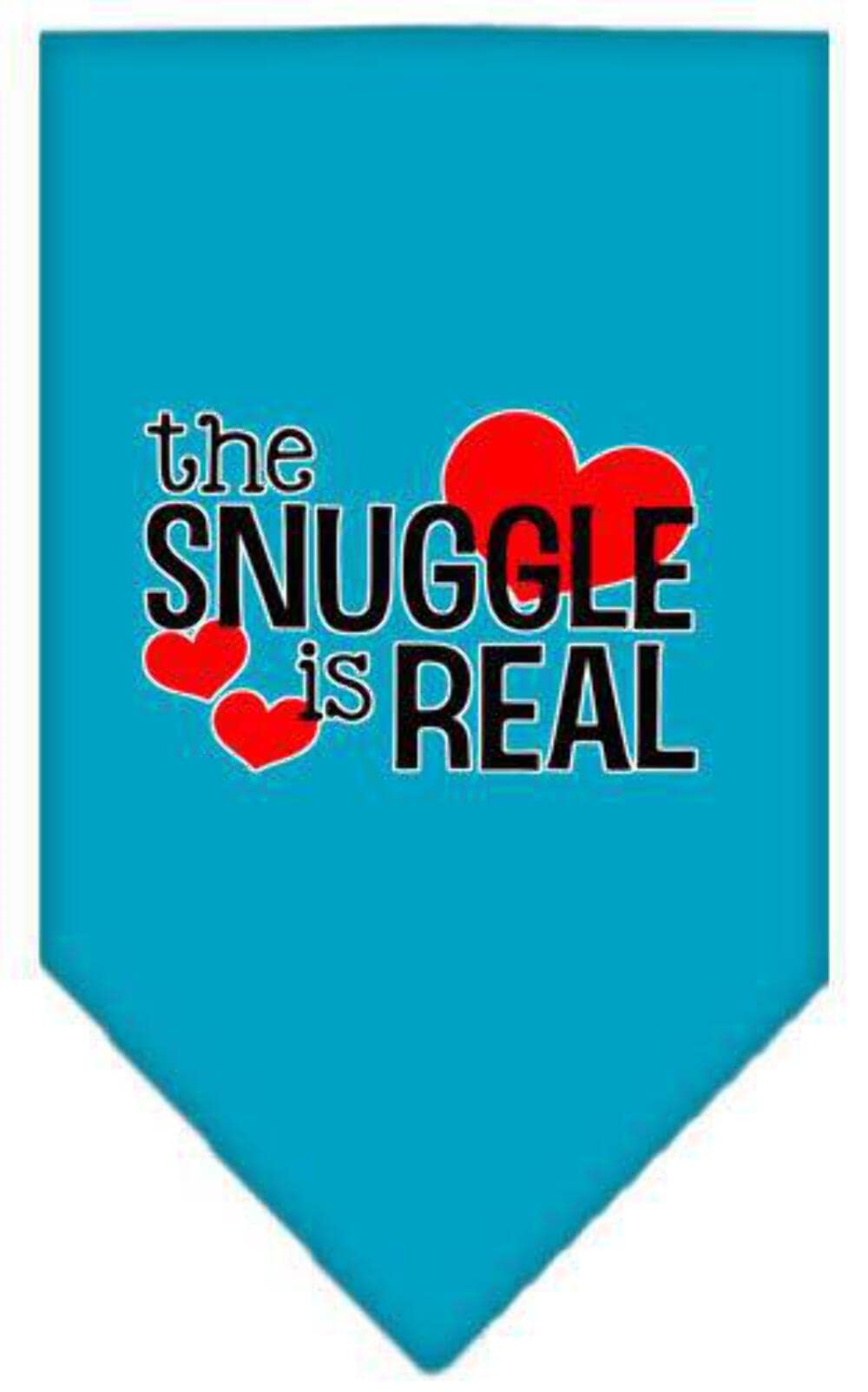 Mirage Pet Product The Snuggle is Real Screen Print Bandana Turquoise Small