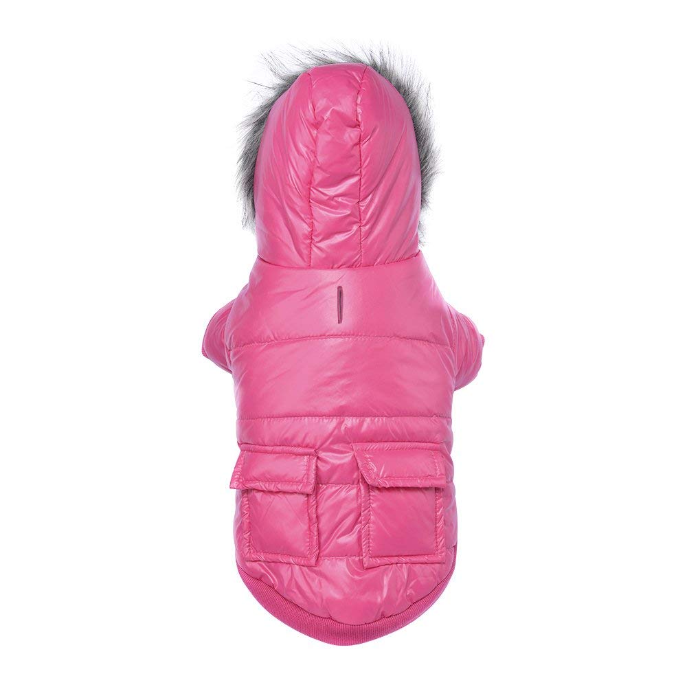 Lesypet Dog Coat Doggie Winter Coat For Small Medium Dogs Girl Dog Jacket, Pink X-Large