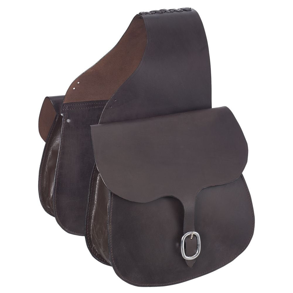 Tough 1 Leather Saddle Bag, Dark Oil Plain, 12 x 12